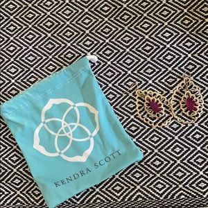 Kendra Scott Gold w/ Pink stone earrings